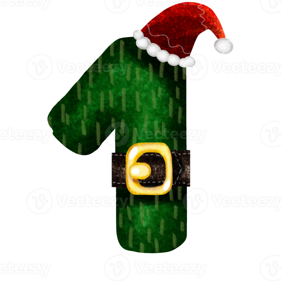 green number 1 christmas png