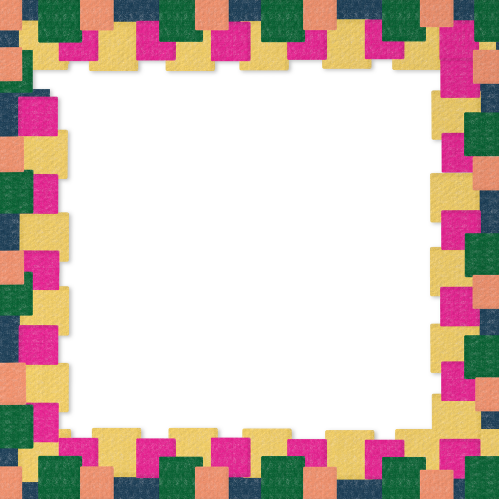 A square frame with colorful squares on it png