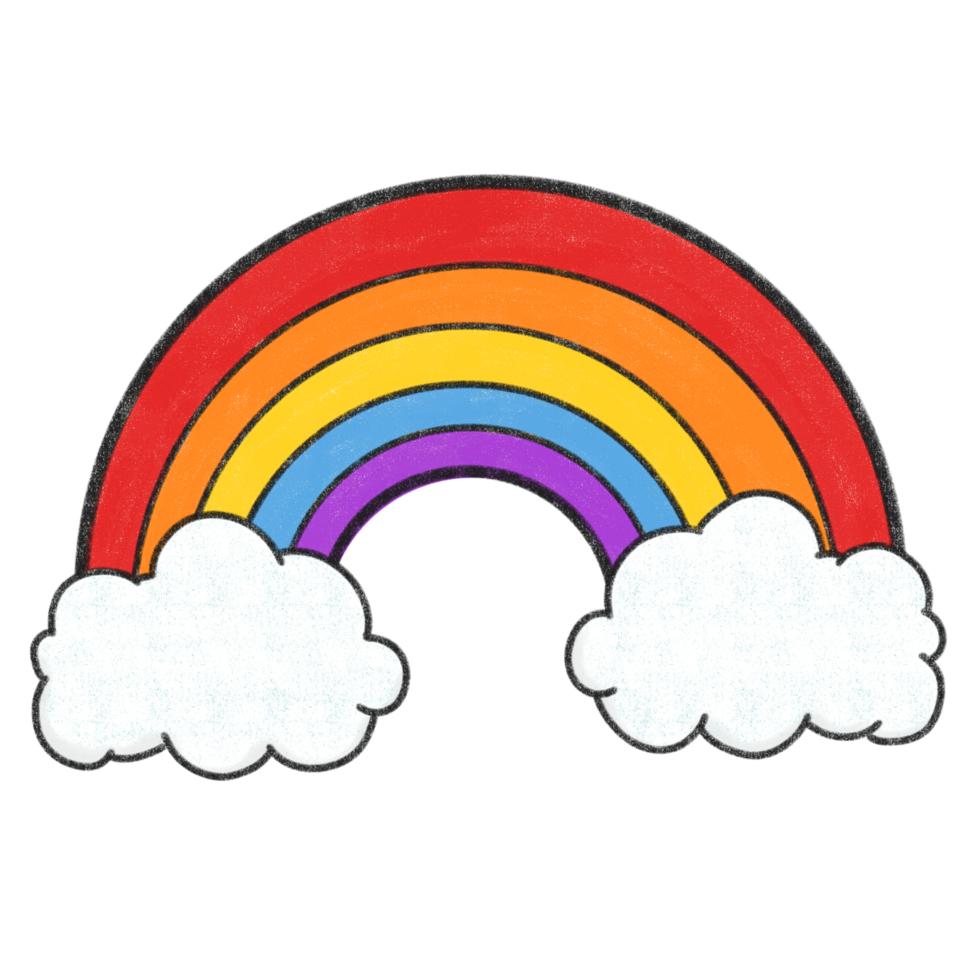 Rainbow sticker Cartoon illustration on Transparent background png