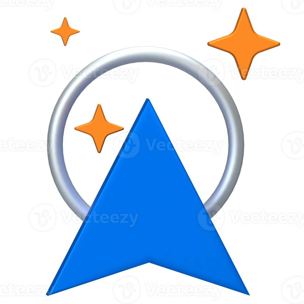 AI Navigation Icon. Arrow representing AI-powered GPS navigation or direction. png
