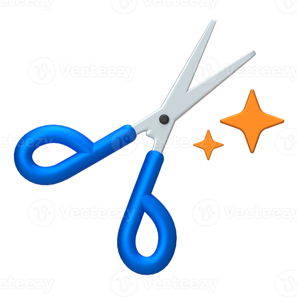 AI Cut Scissor Tool Icon. Scissors indicating AI-assisted editing or content trimming, cut. png