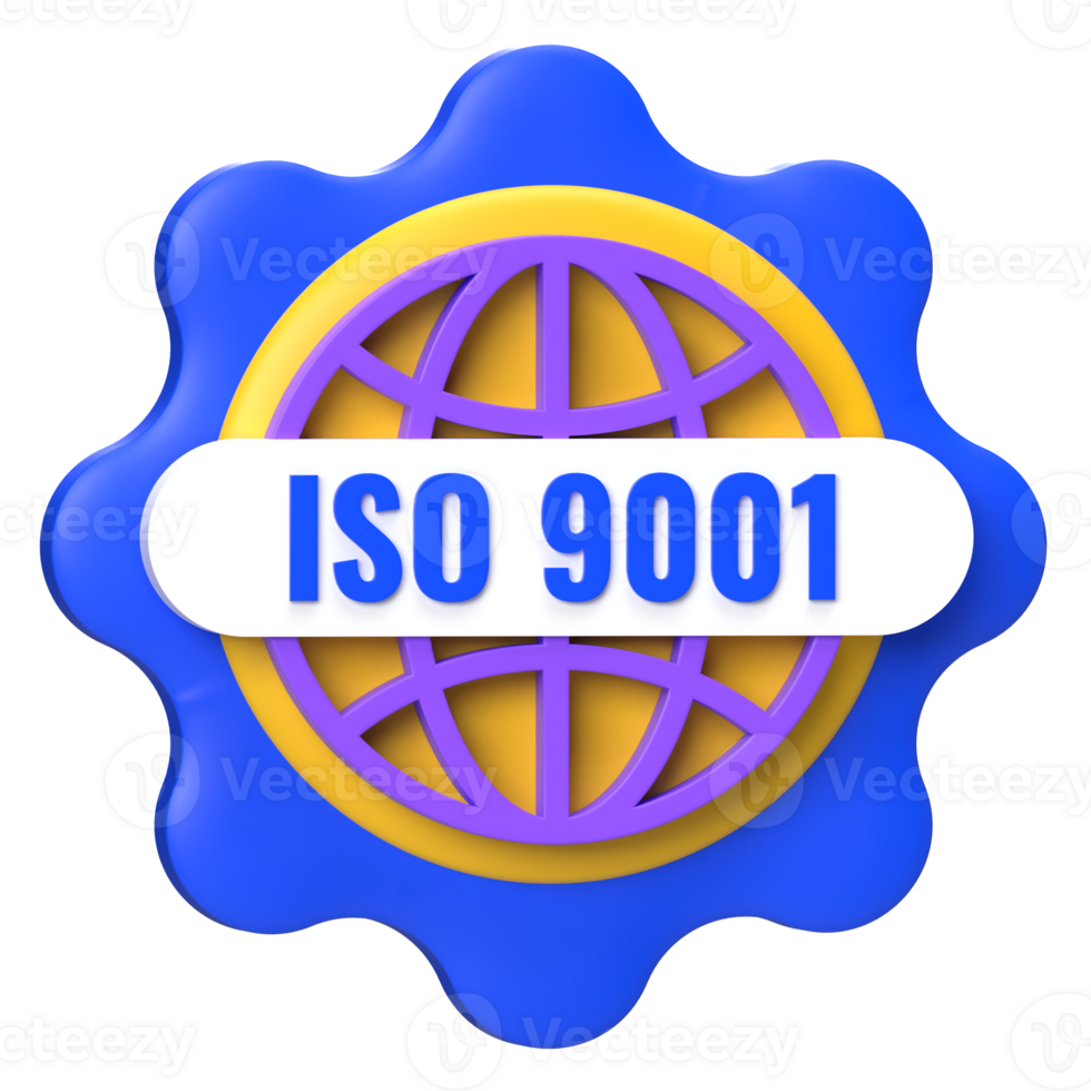 ISO 9001 Badge 3D Icon png