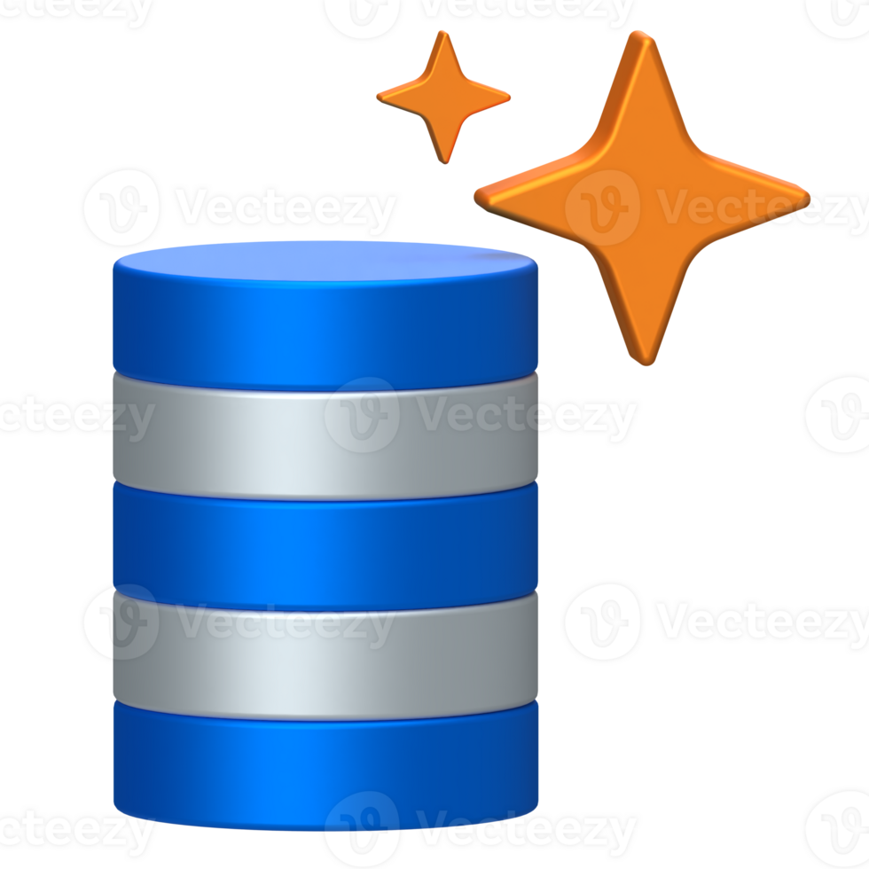 AI Database or Chart Icon, Cylinder icon for AI-managed data storage or analysis. png