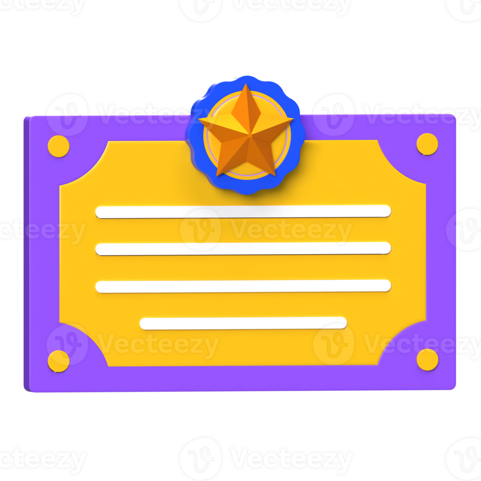 Award Certificate 3D Icon png