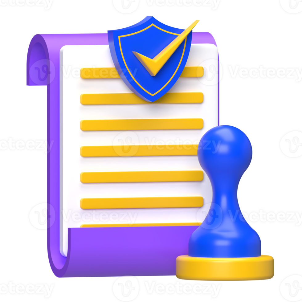 Secured Document 3D Icon png