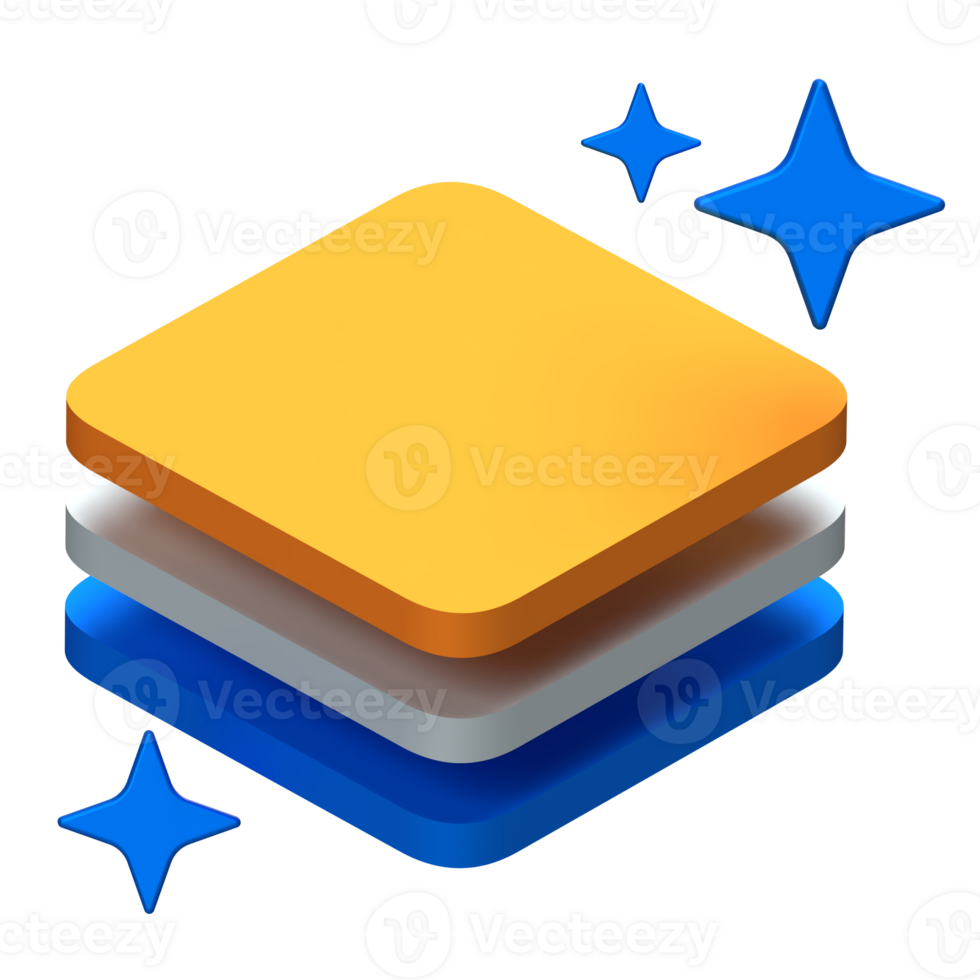 AI Layers Icon, Stacked layers symbolizing AI design or image depth detection. png