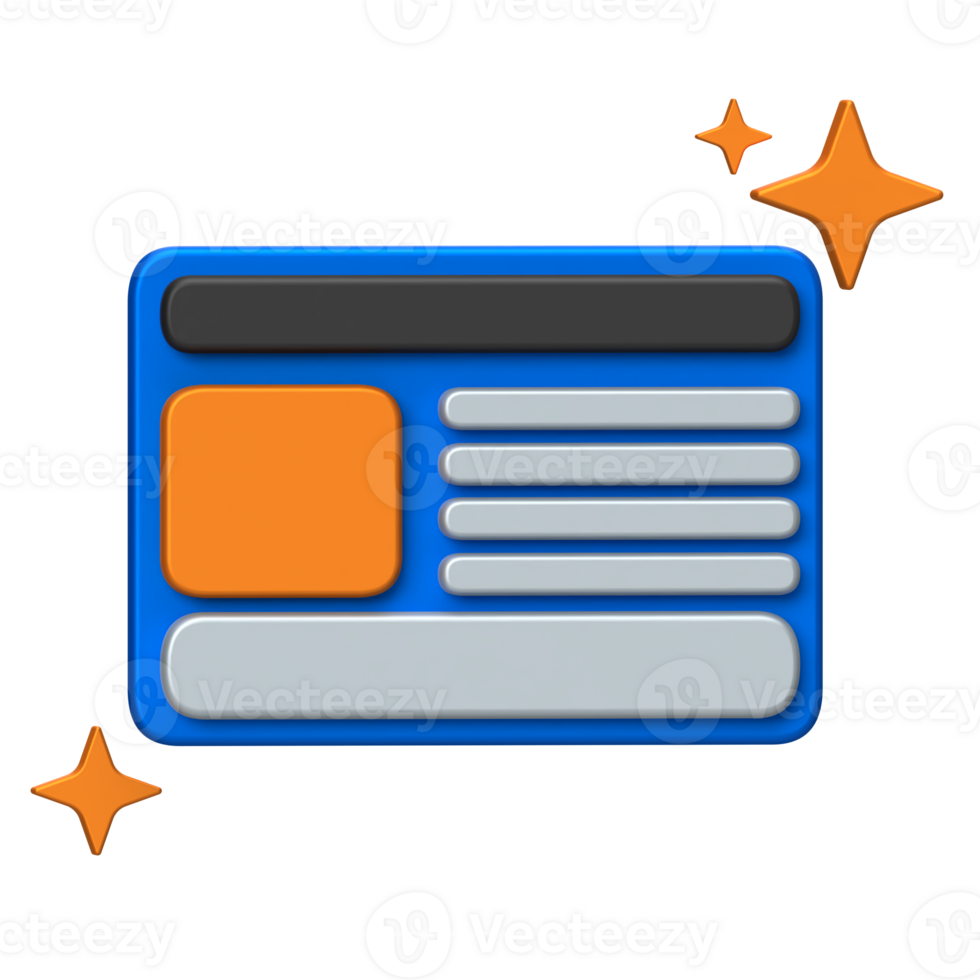 AI Content Web Layout Icon. Social media or website layout representing AI-assisted content structuring. png