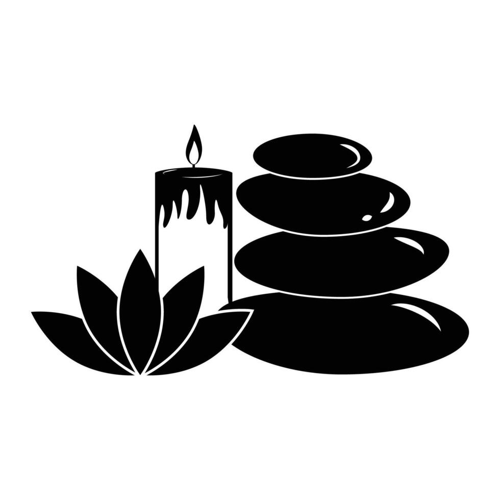 Set of wellness meditation icon collection. relaxation, meditation stone symbol. vector