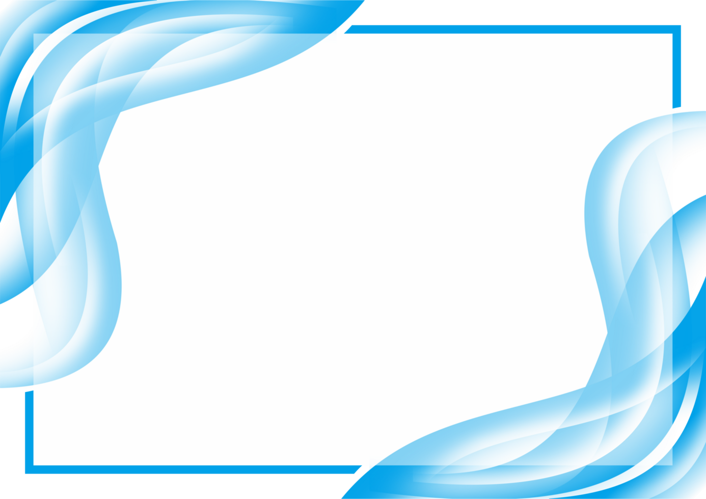 BLUE FRAME BORDER WAVE ABSTRACT BACKGROUND png
