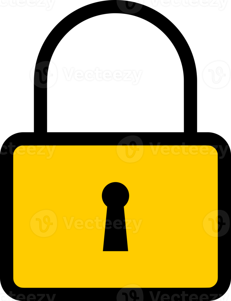 Yellow padlock key icon png