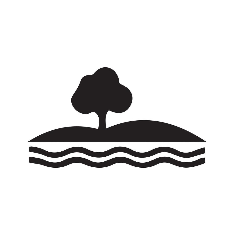 Tree on Hill Icon in Forest Graphics for Nature-Themed Projects vector