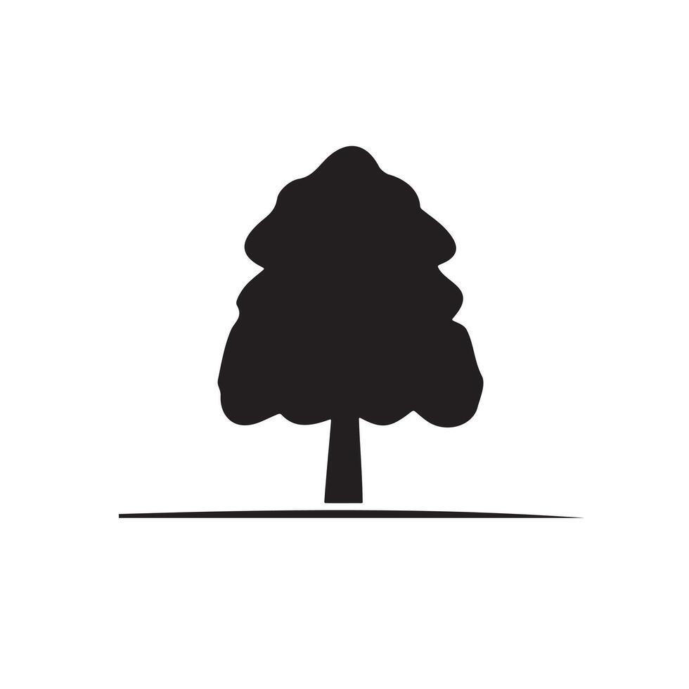 A large tree icon in forest on white background vector