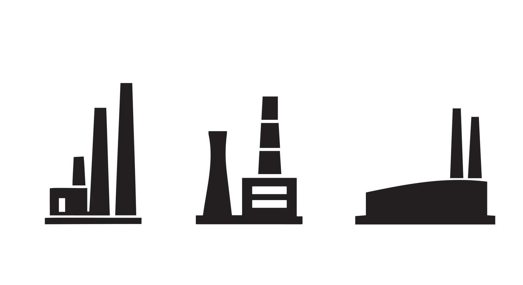 Factory Building Icon Set, High Quality Industrial Icons for Designers vector