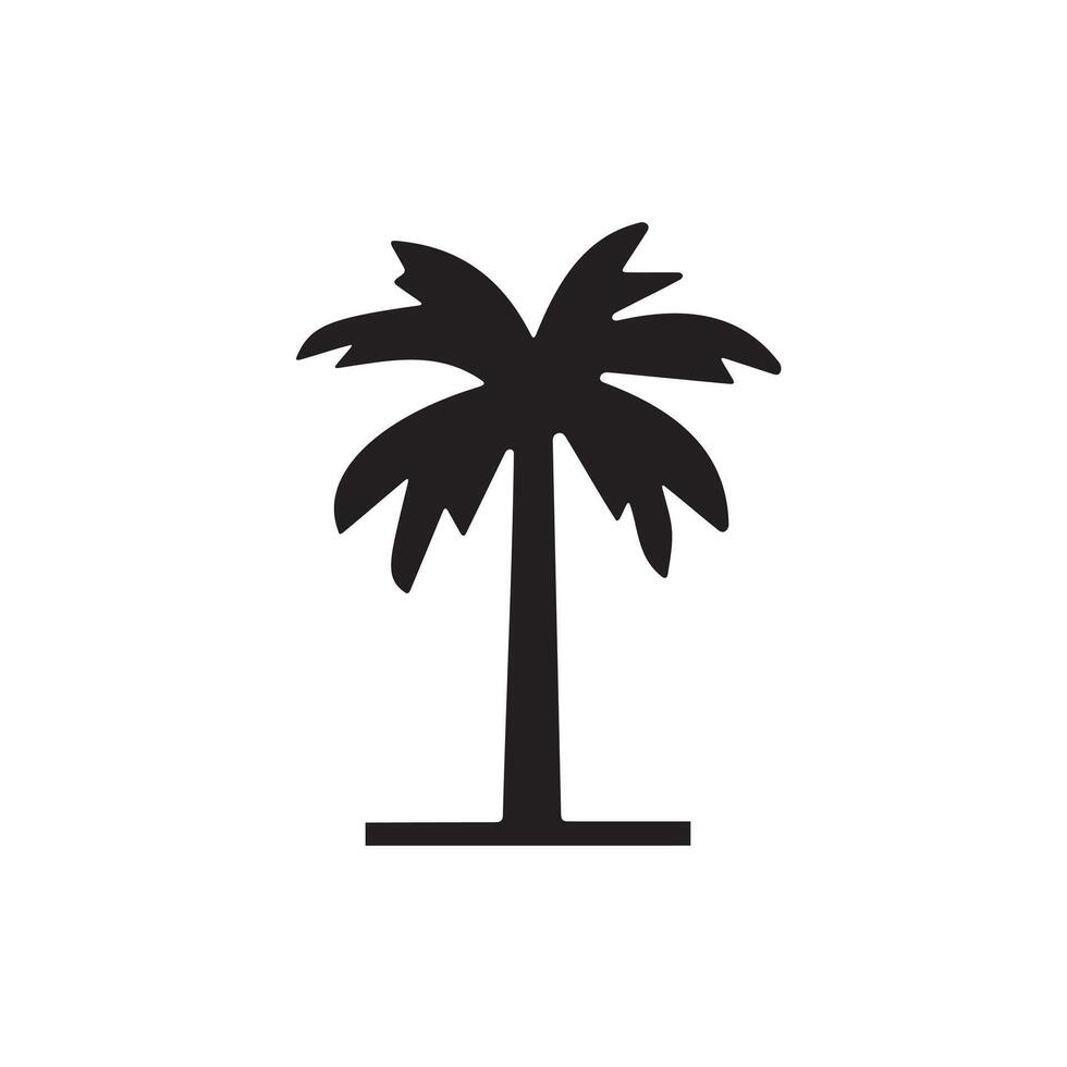Coconut Tree on Hill Icon with Forest Themes vector