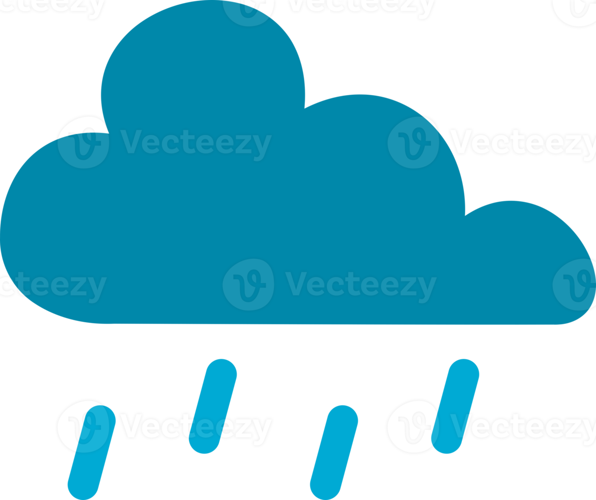 Blue cloud storm with water drop rain png