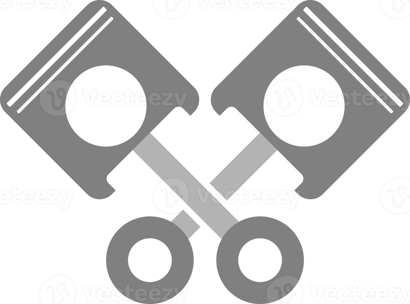 Gray cross piston engine icon png