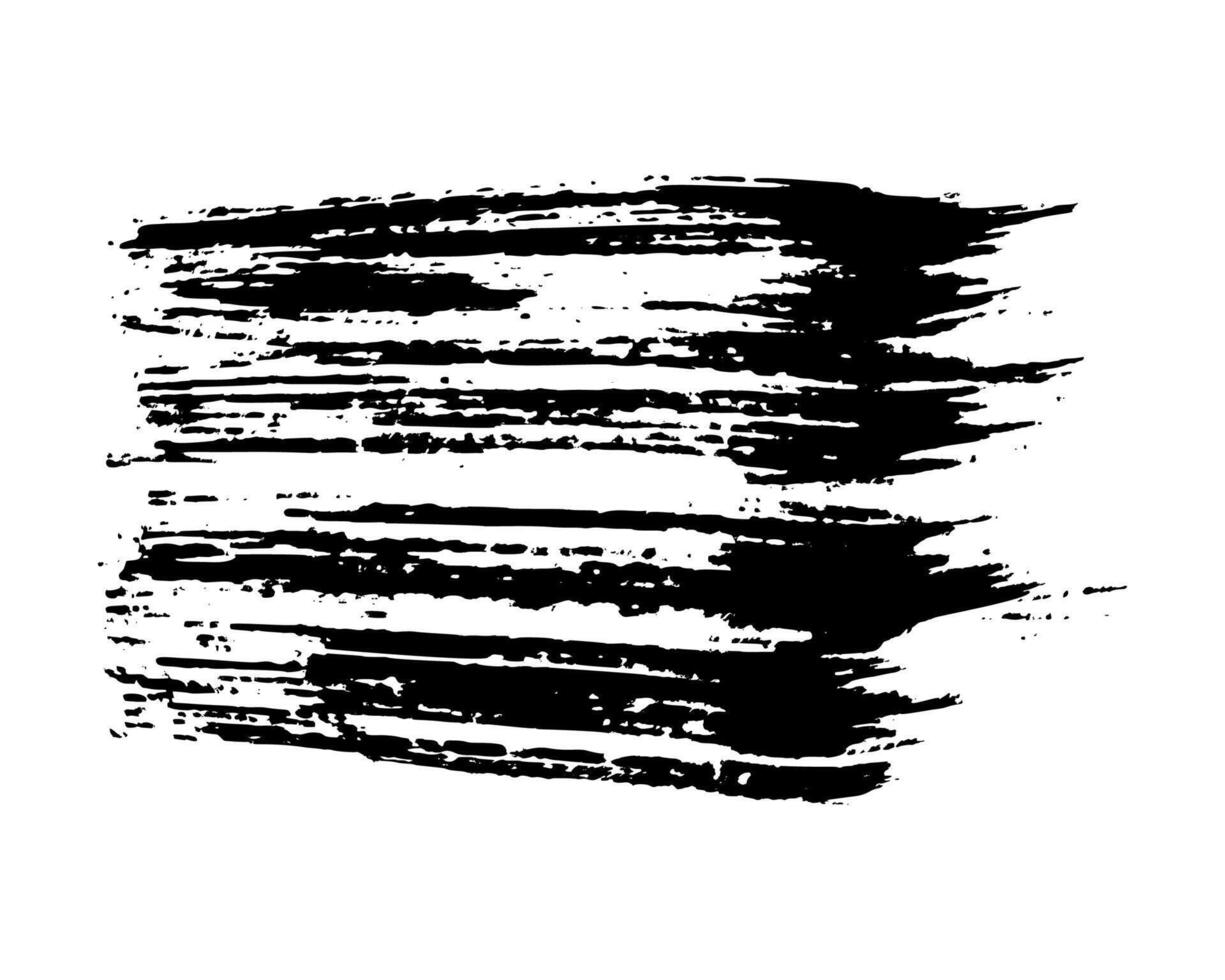 Black brush stroke. Hand drawn spot isolated on white background. illustration vector