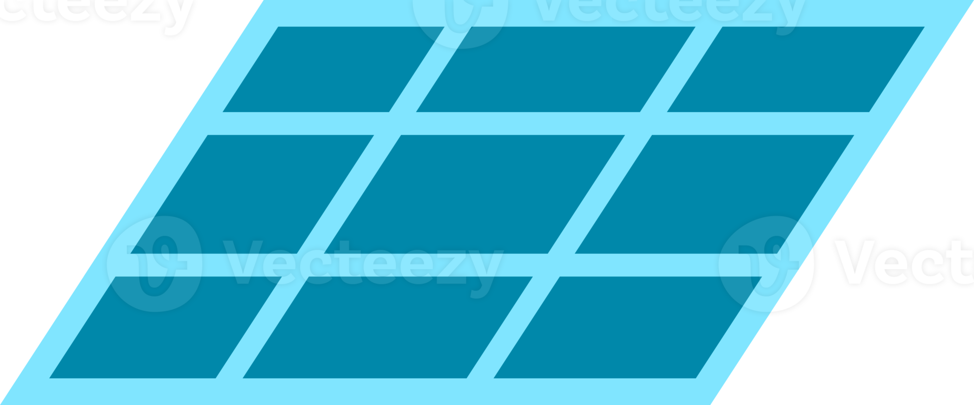 Blue solar cell or solar panel grid module sign png