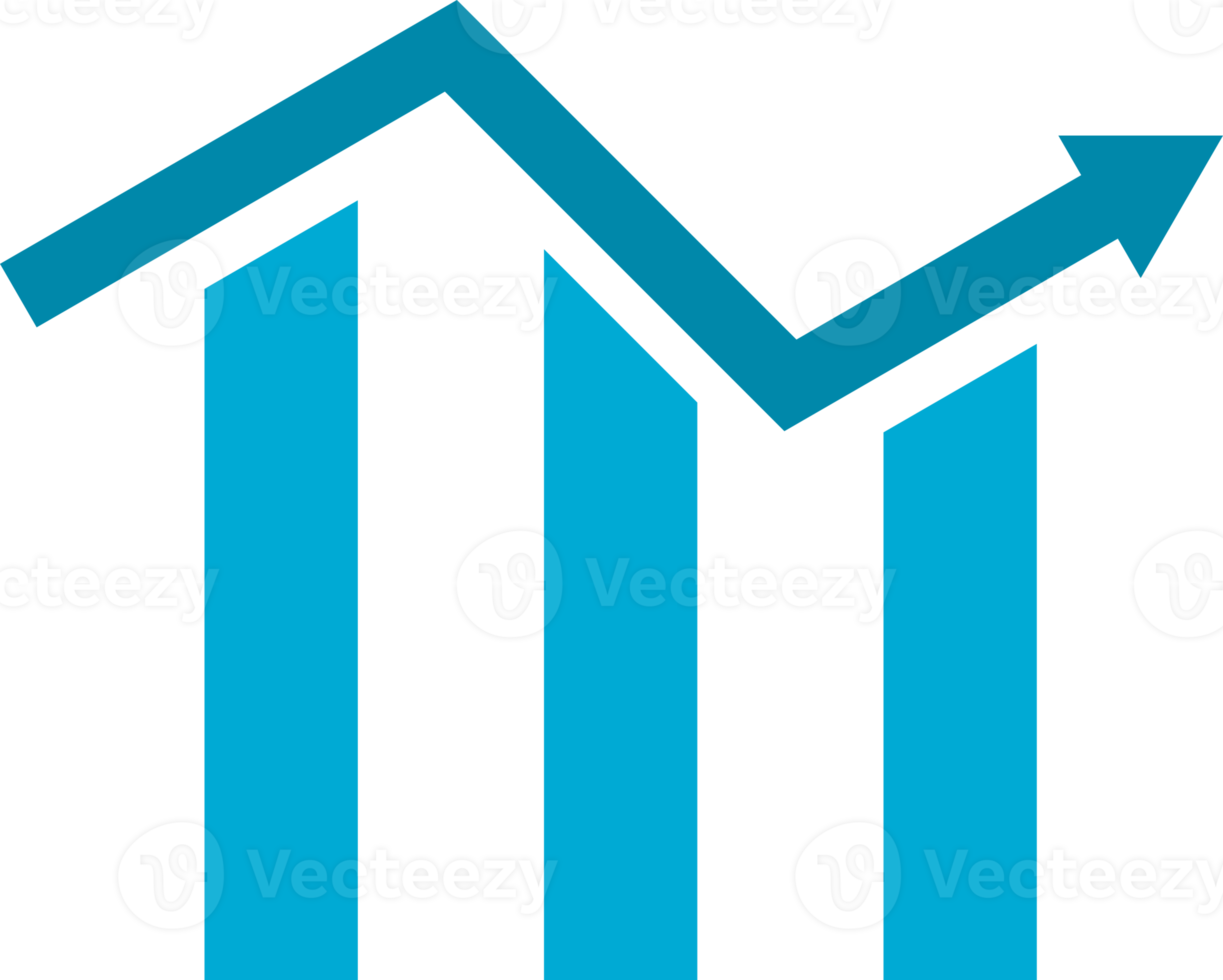 Blue graph business up png