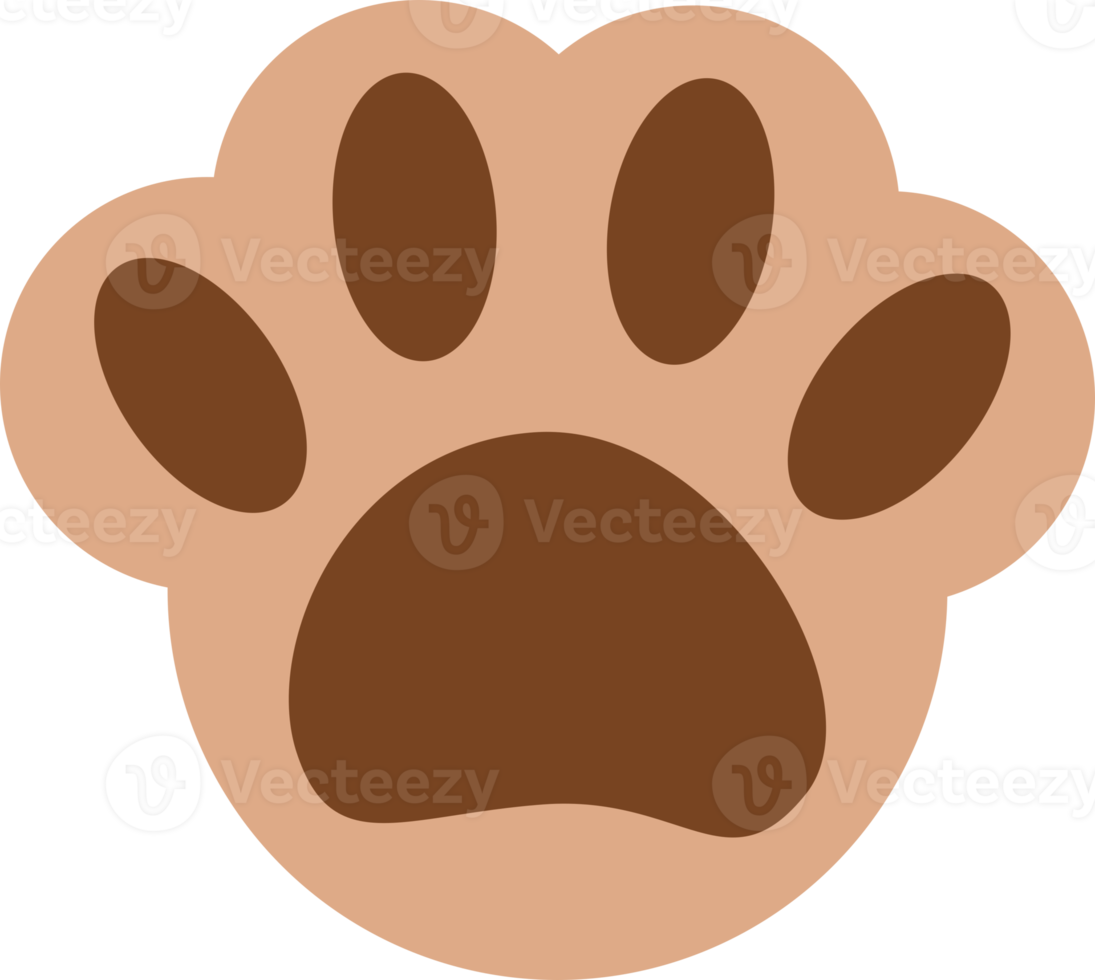 Brown foot cat pet footprint doodle icon png