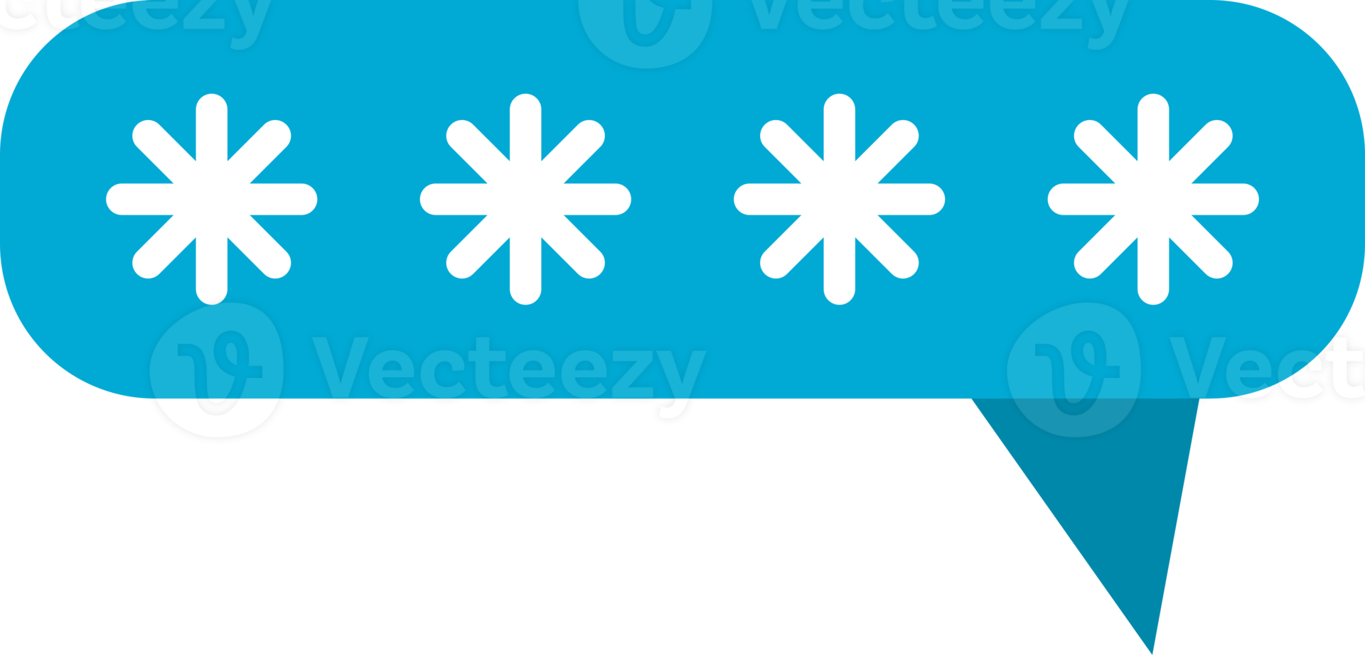 Blue bubble chat asterisk password icon png