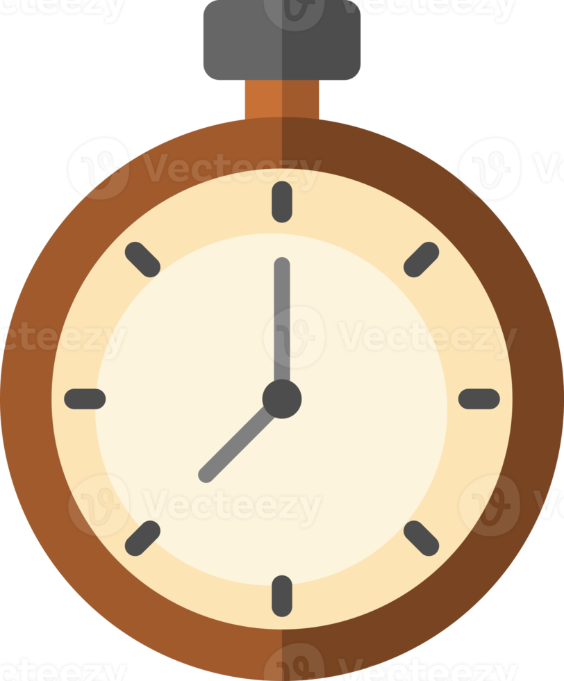 Brown clock time analog icon png