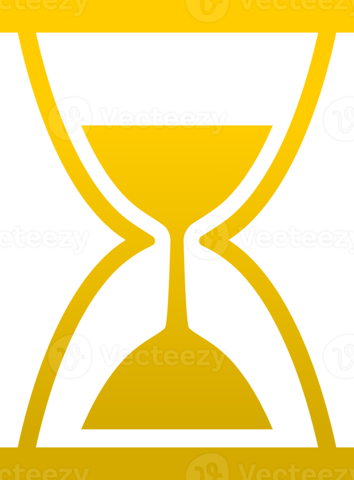 Yellow vintage hourglass icon png