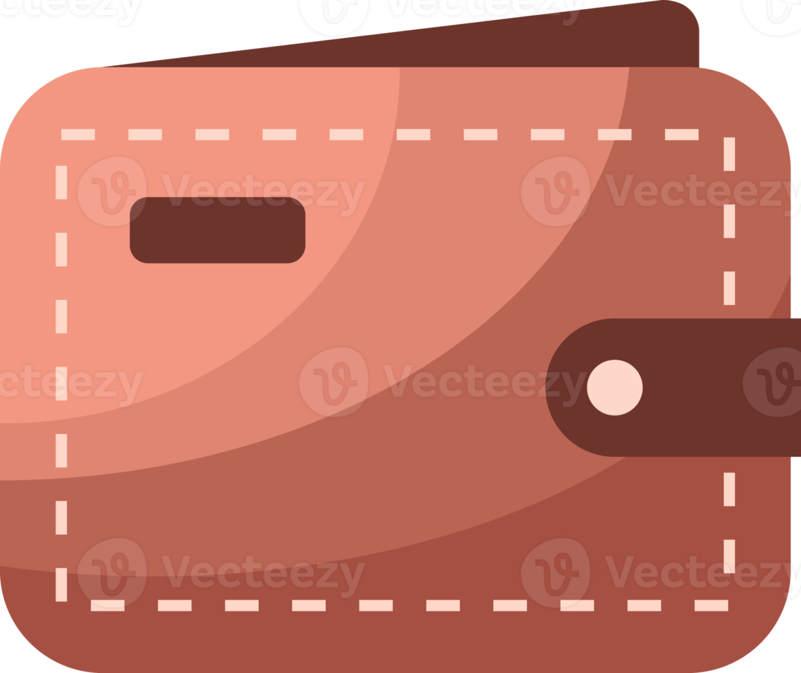 Brown leather money wallet business doodle png