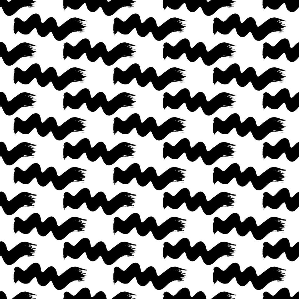 Seamless pattern with wavy strokes in abstract shapes on white background. illustration vector