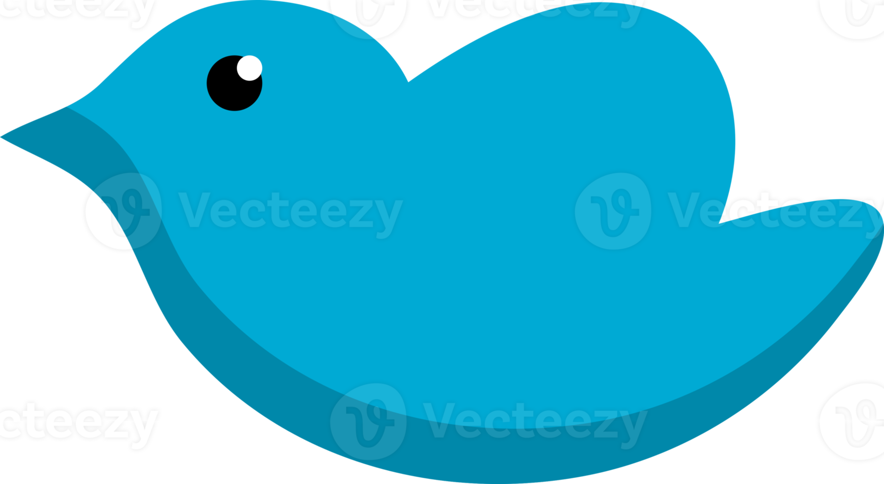 Blue doodle bird icon png