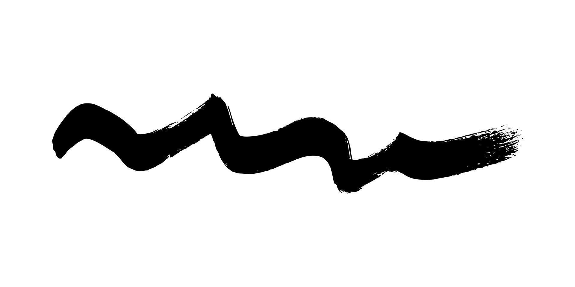 Black wavy grunge strokes vector