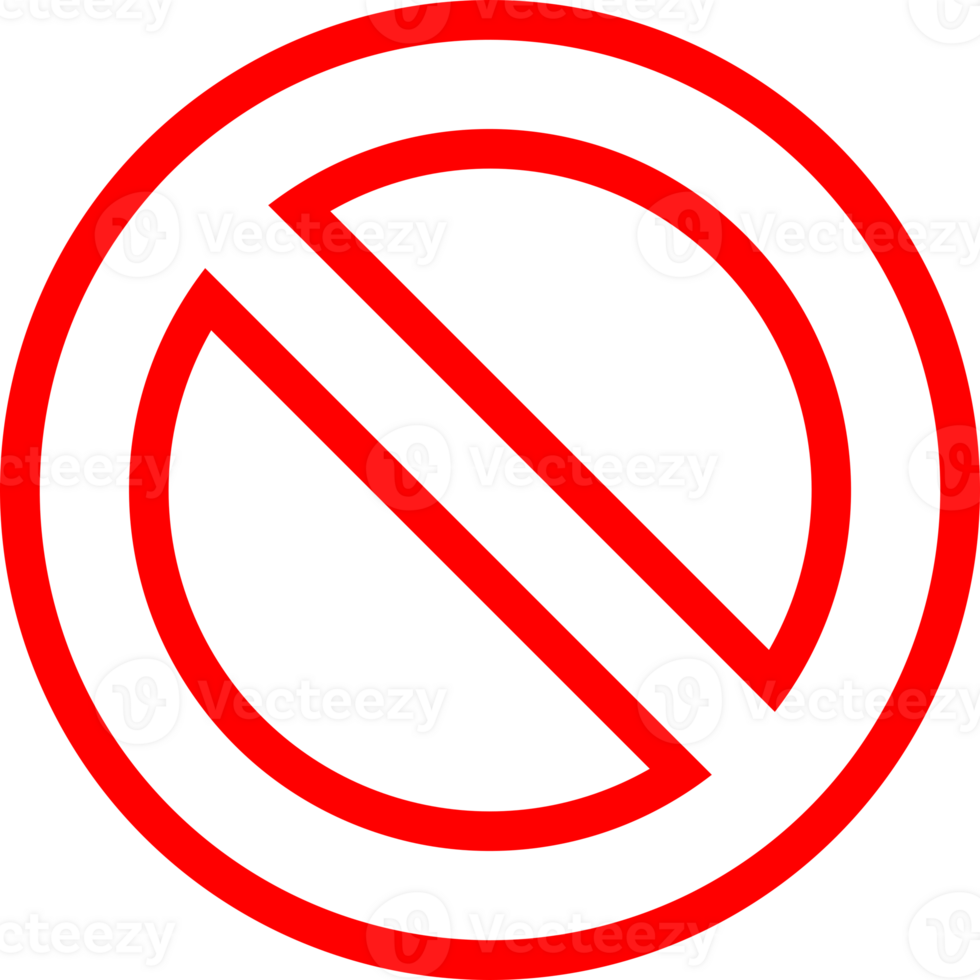 Red line prohibited sign icon png