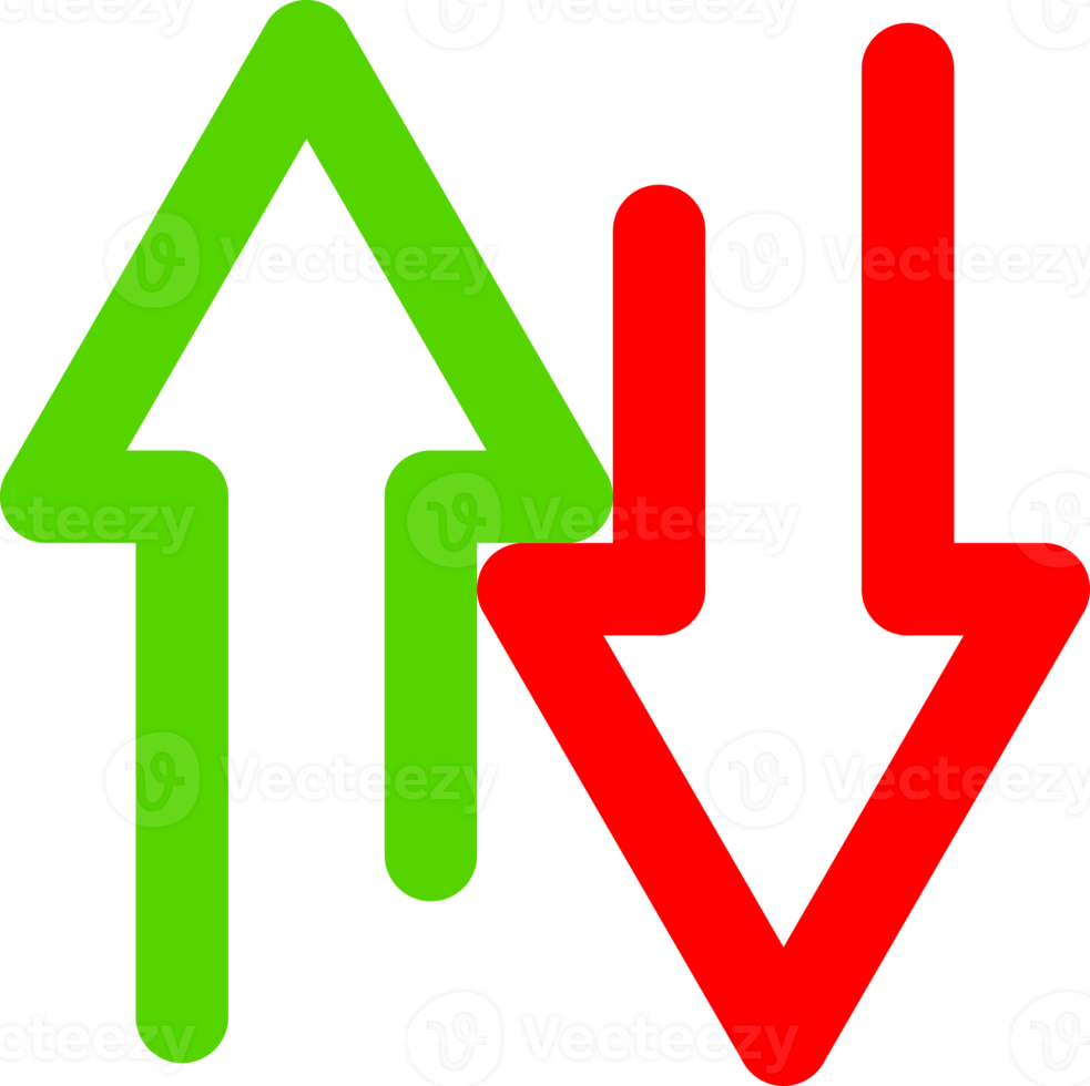 Green red arrow uo and down icon png