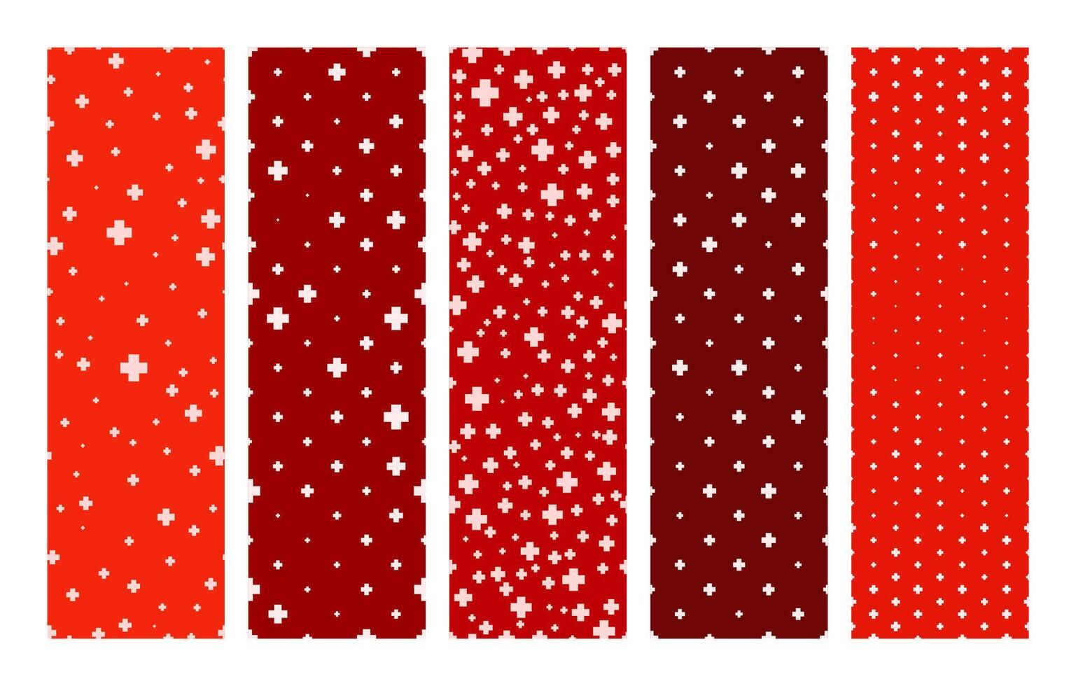 Set of seamless hospital backgrounds with plus symbols. White symbol of medicine on a background. illustration vector