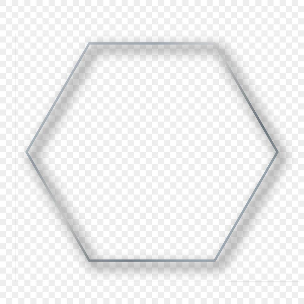 Silver glowing frame with shadow on background vector