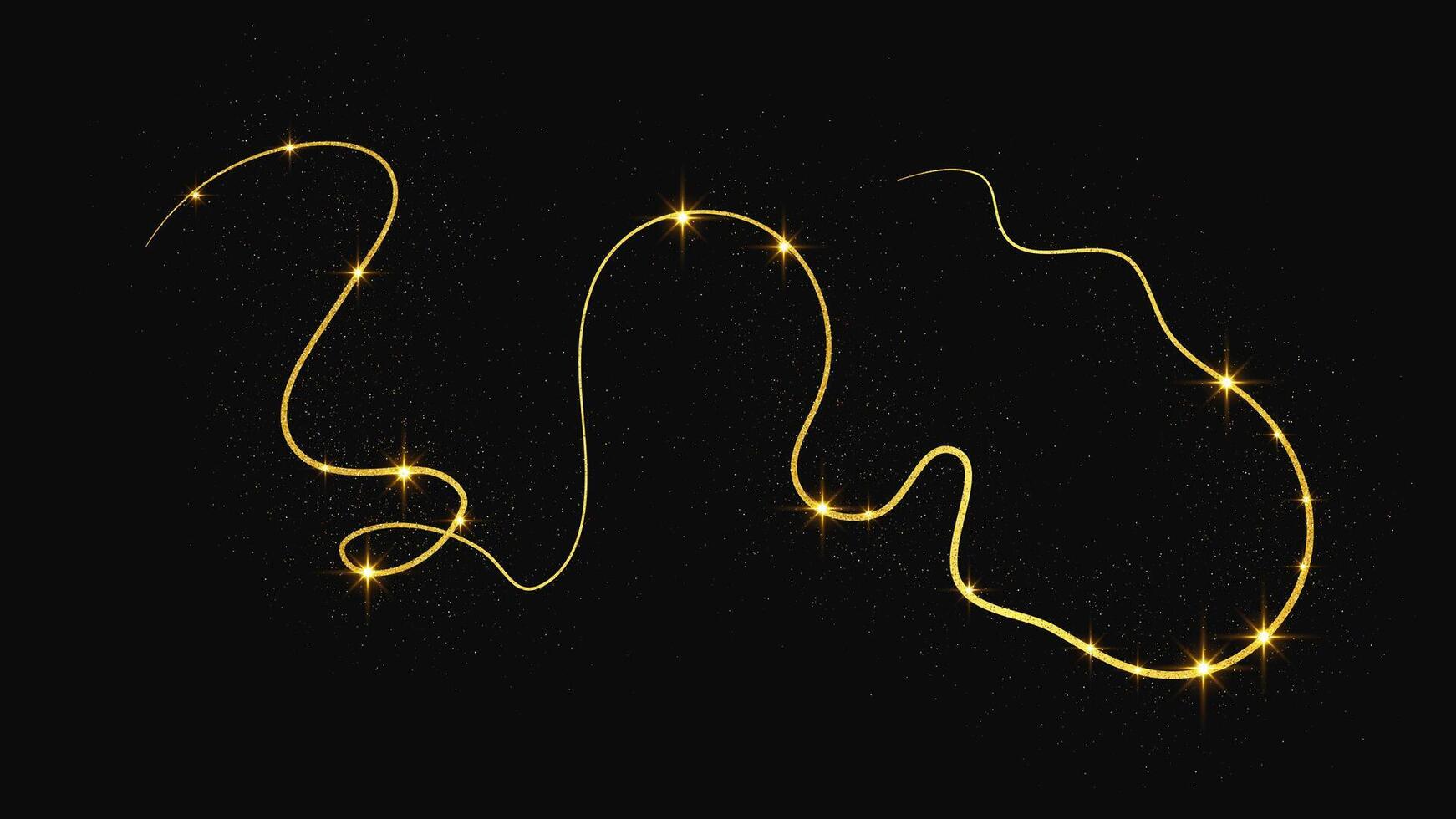 Gold confetti and stardust. Golden sparkles on dark background. illustration vector