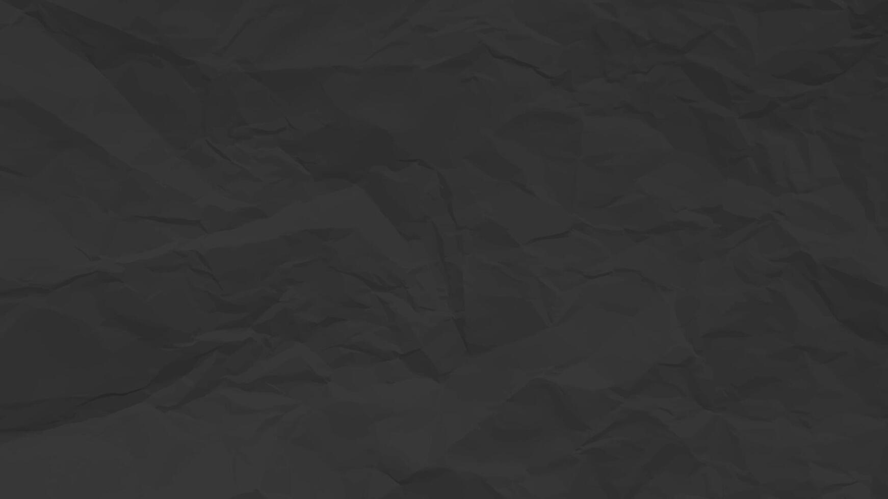 Black crumpled paper background. Horizontal crumpled empty paper template for posters and banners. illustration vector