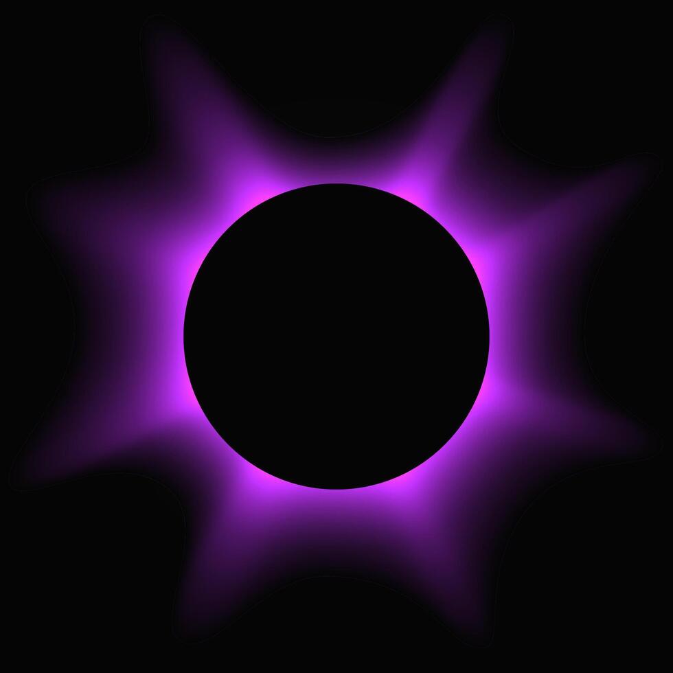 Circle frame with gradient. Purple round neon banner isolated on black background. illustration vector
