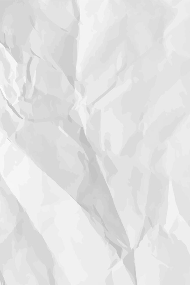 White crumpled paper background. Vertical crumpled empty paper template for posters and banners. illustration vector