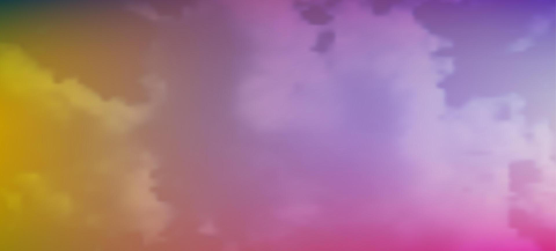 Modern purple and yellow gradient backgrounds with clouds. Header banner. Bright abstract presentation backdrop. illustration vector