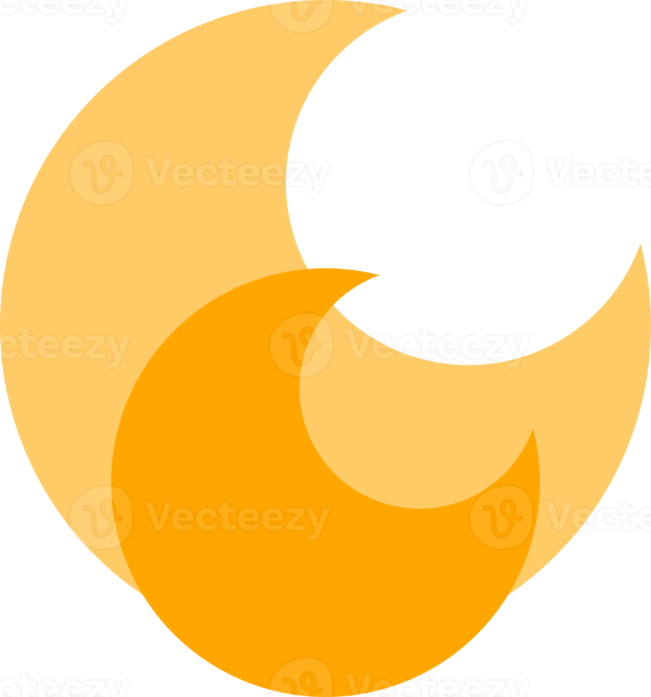 Yellow double crescent moon night png