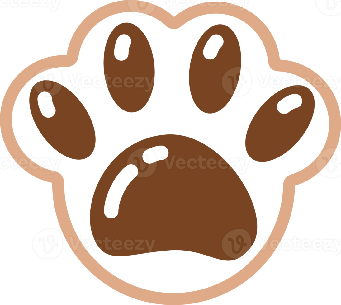 Brown foot cat pet footprint icon png