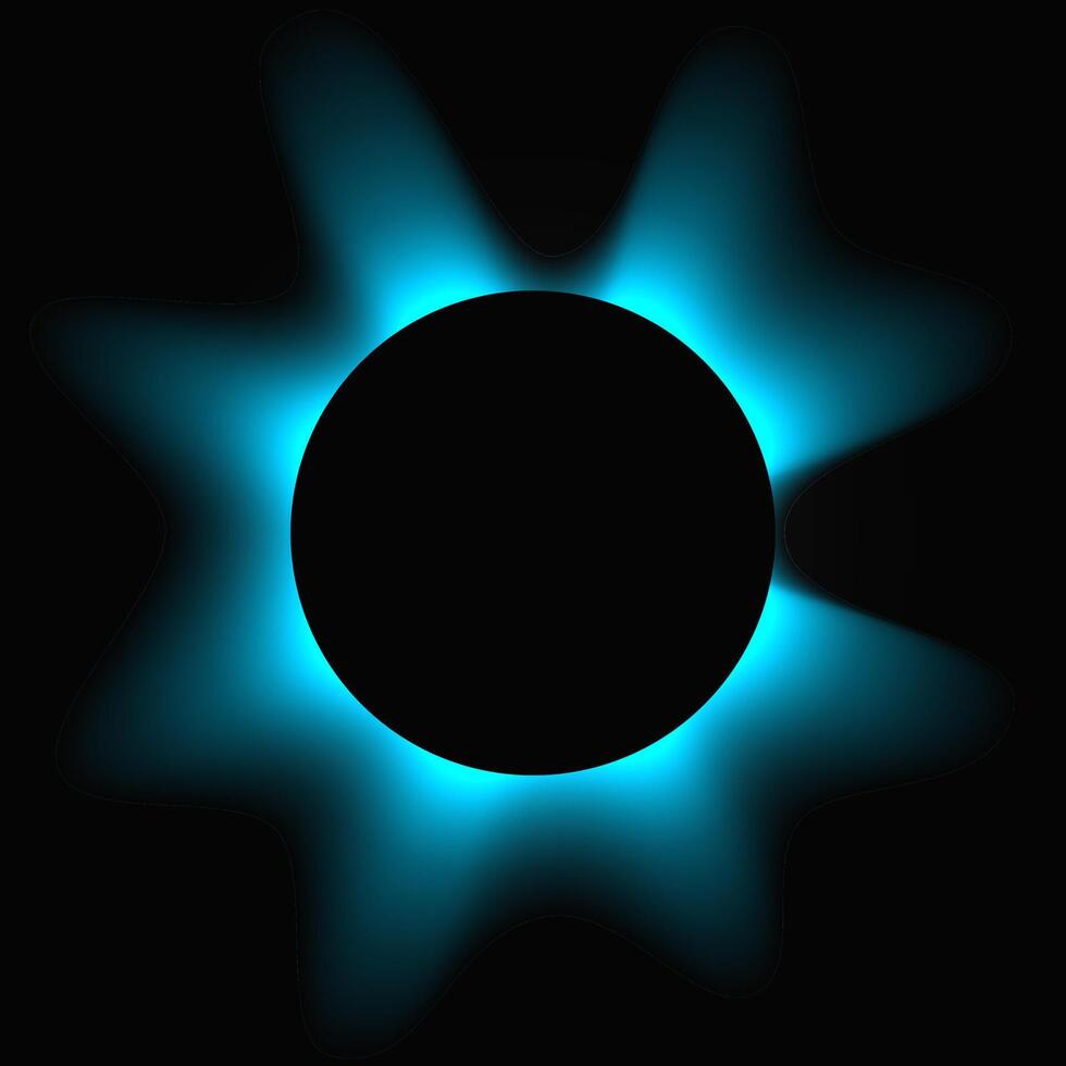 Circle illuminate with gradient. Blue round banner isolated on black background. illustration vector