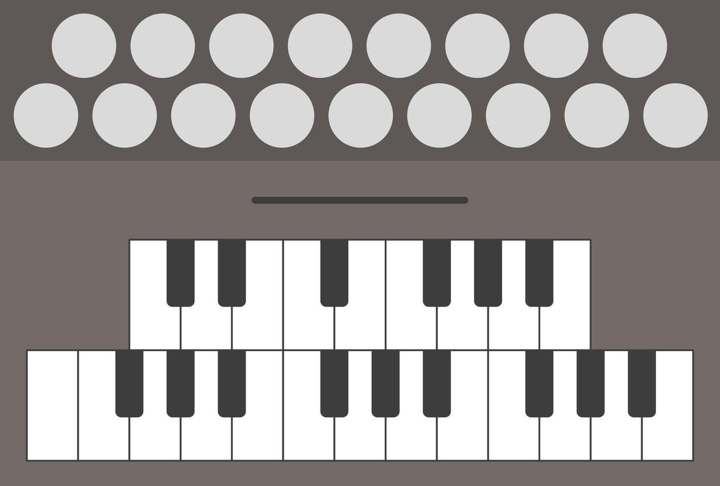 A set of keyboard musical instruments. Colored keyboard vector