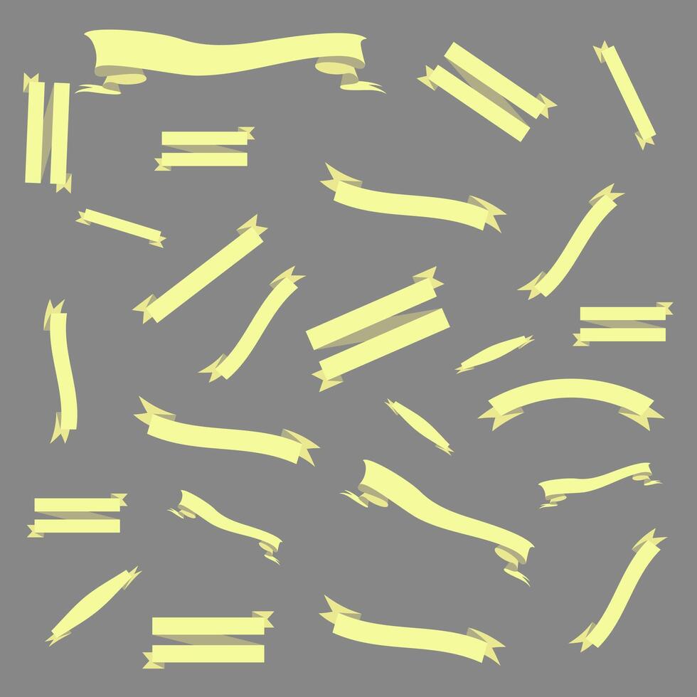 Abstract background of ribbons. Set of large ribbons. Collection of ribbons on the background. vector