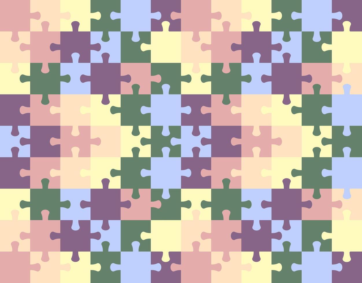 Puzzle structure in jigsaw puzzles. Set of colored puzzle pieces. vector