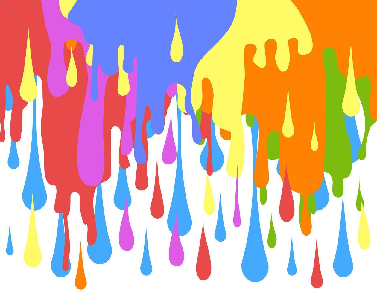 Multicolored paint runs off. The best palette. Color mixing. vector