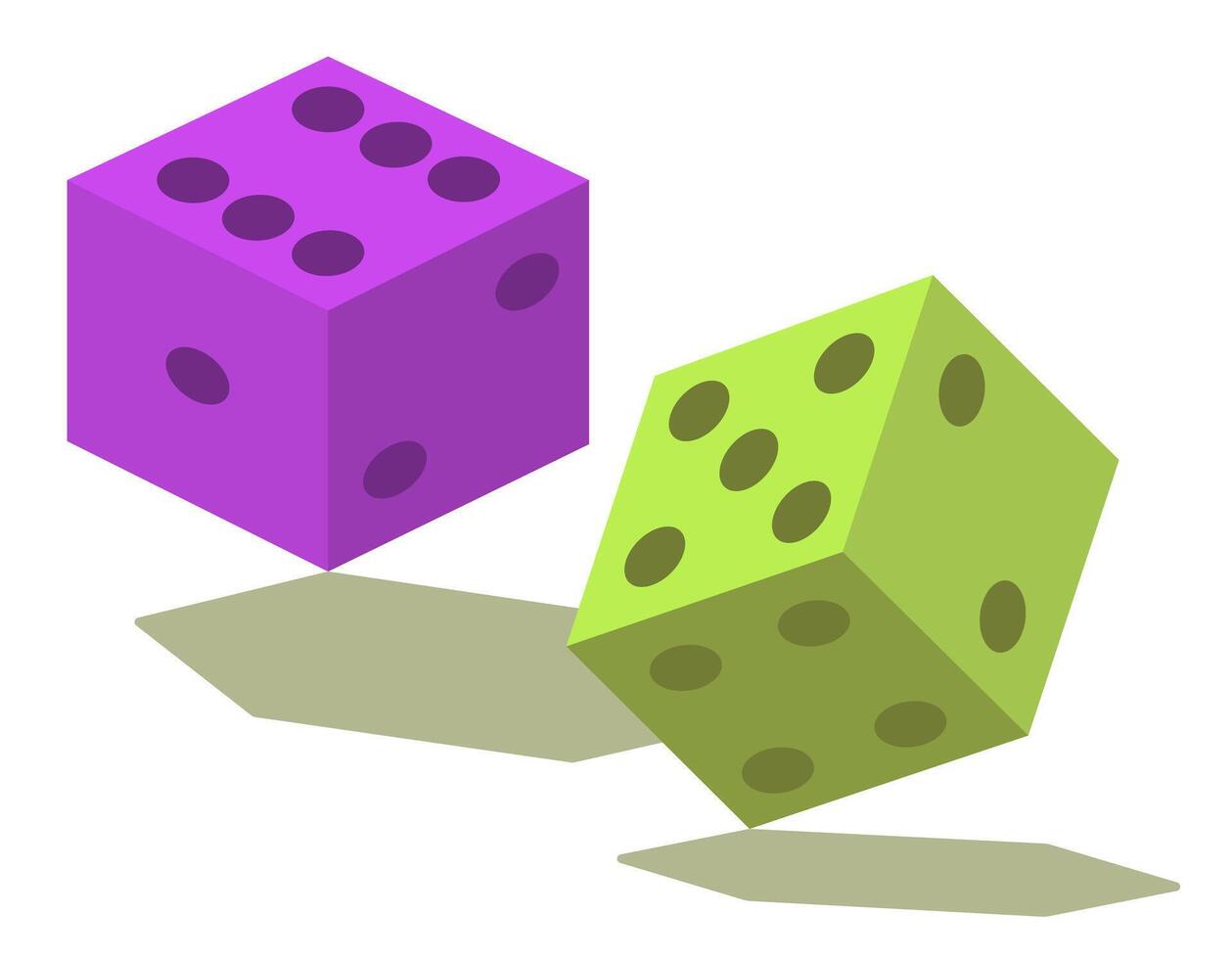 Three cubes illustration. Cartoon bones. A set of game cubes. vector