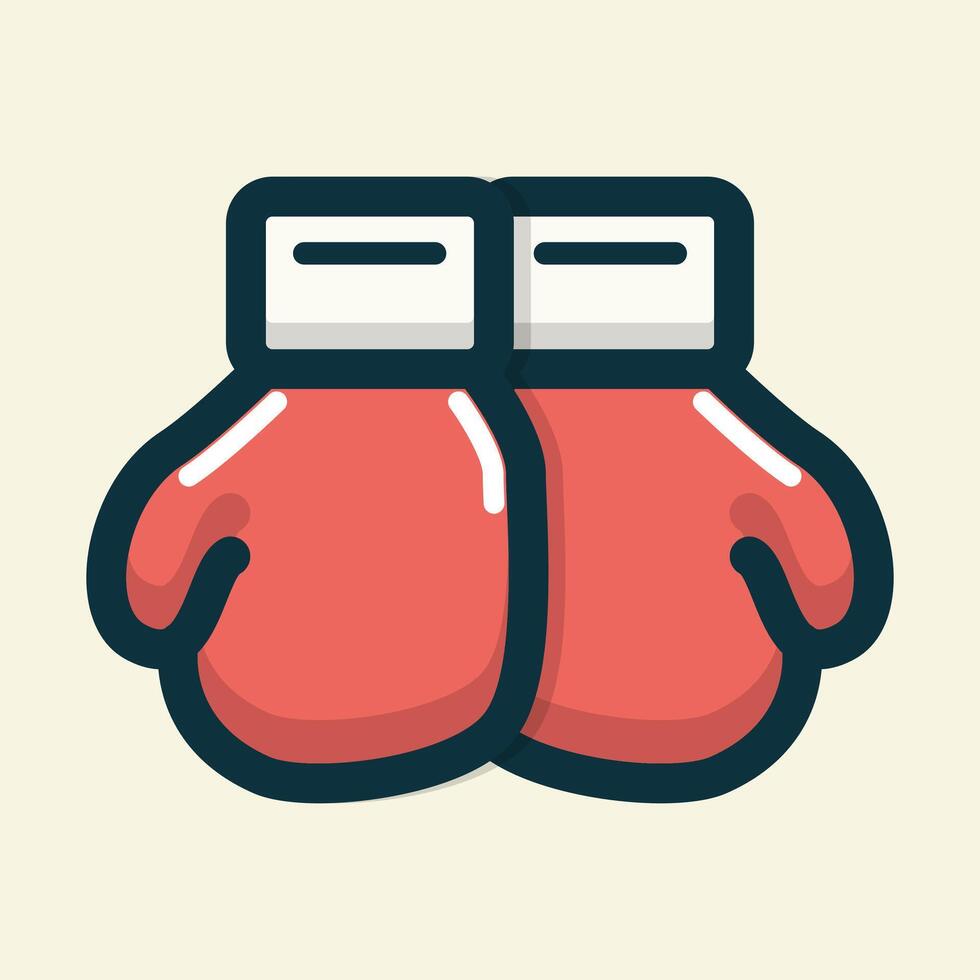 Crimson sparring gloves symbolize athletic prowess cartoon flat design illustration vector