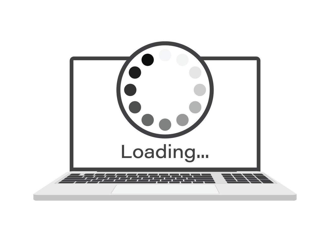 Loading icon on laptop computer illustration vector